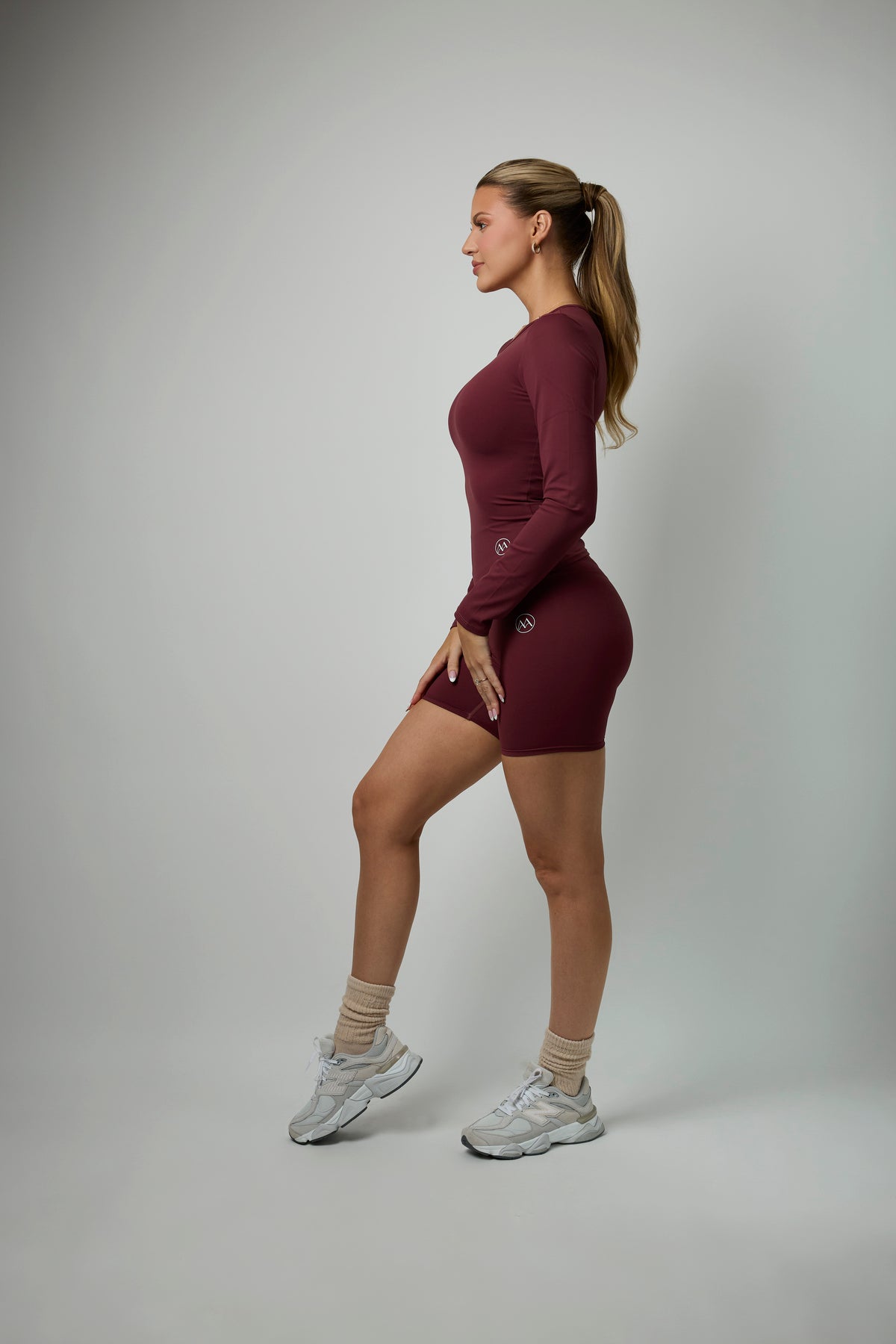 FORM SET – Pink & Dark Purple Biker Shorts + Top Set