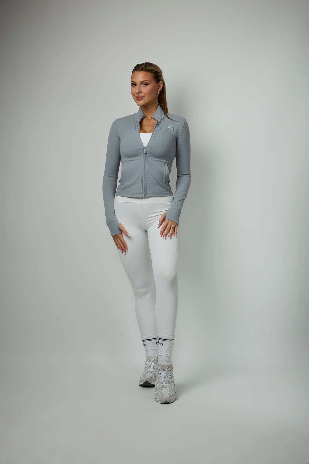 PRIME FIT ZIP JACKET – Grey Long Sleeve Fitted Jacket
